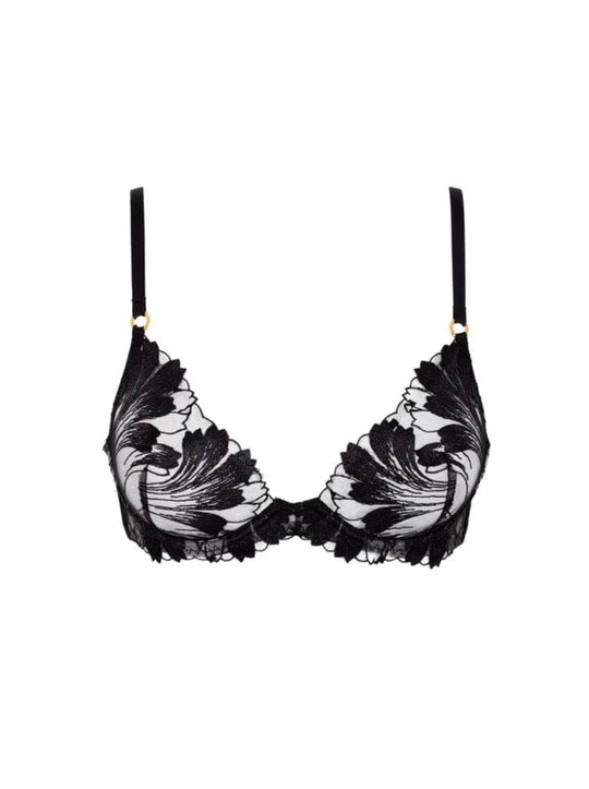 Le Stretch Lace Demi Bra- Black