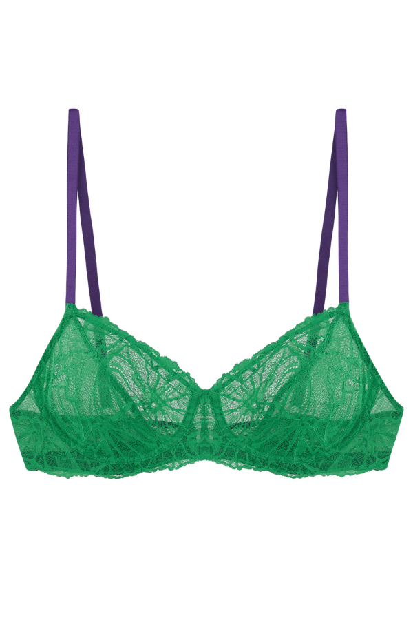 Mia Graphic Lace Knicker - Green - Chérie Amour