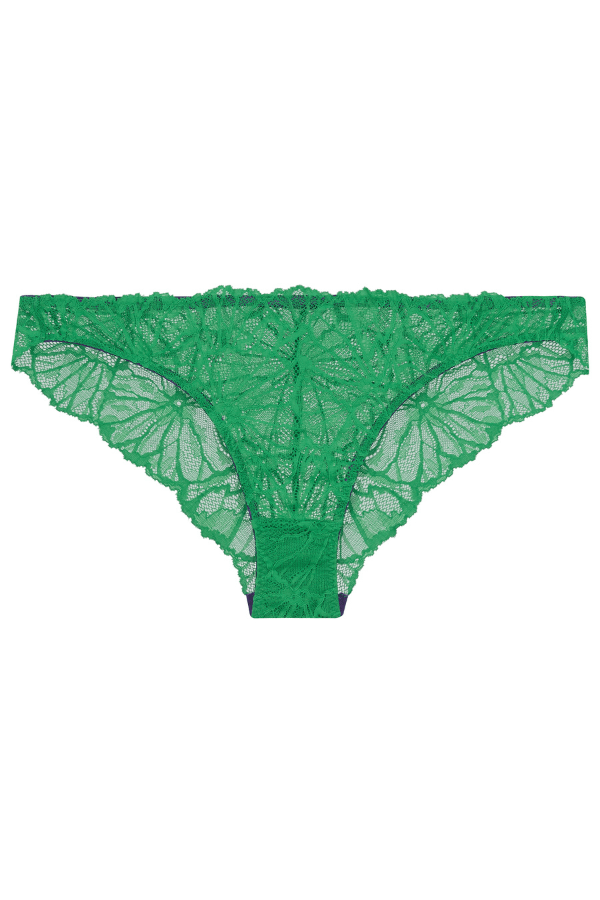 Dora Larsen, Brea Recycled-lace And Tulle Briefs, Green