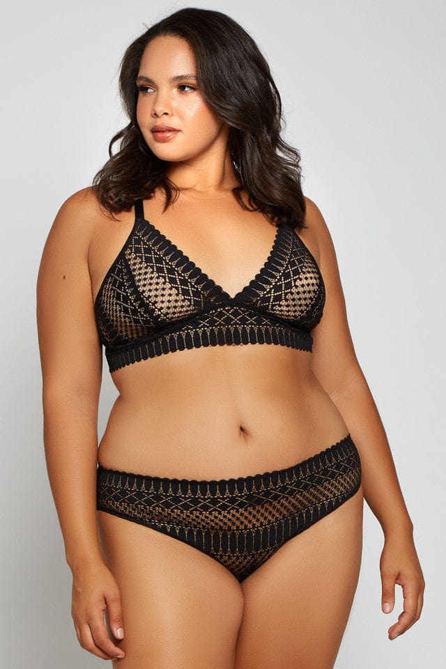 Plus Size Rosemary Bra Set- Black