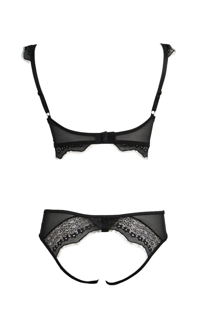 Under My Skin Bra Set- Nude-Black - Chérie Amour