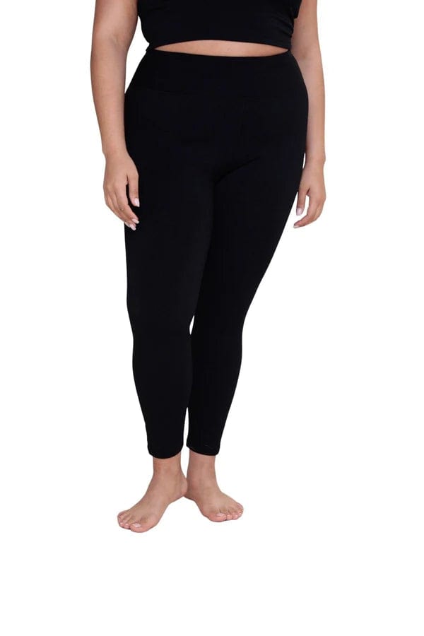 Lycra-Blend Black High Waist Leggings, Mono B