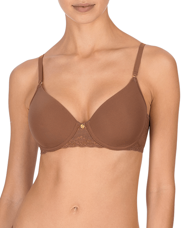 Feathers Contour Underwire Plunge Bra - Cameo Rose - Chérie Amour