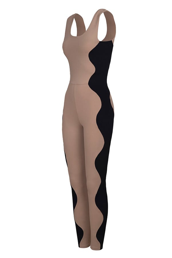 Wave Unitard - Black/White - Chérie Amour