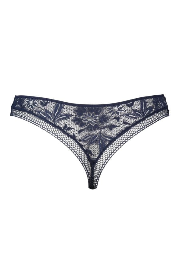 Ayaka Blue Wave Embroidery Tanga Thong – Playful Promises