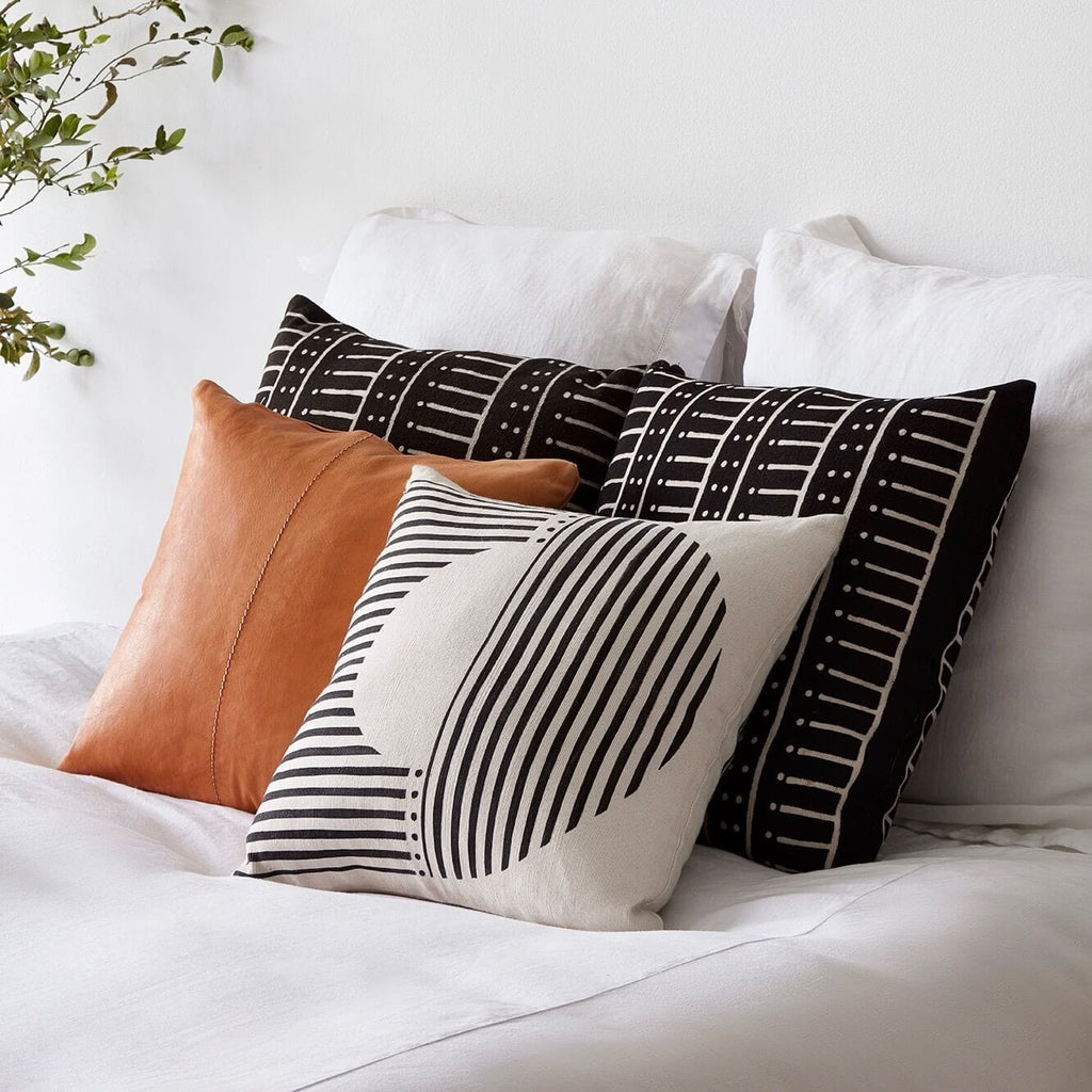 African Mud Cloth Pillows | Black & White | Reversible ...