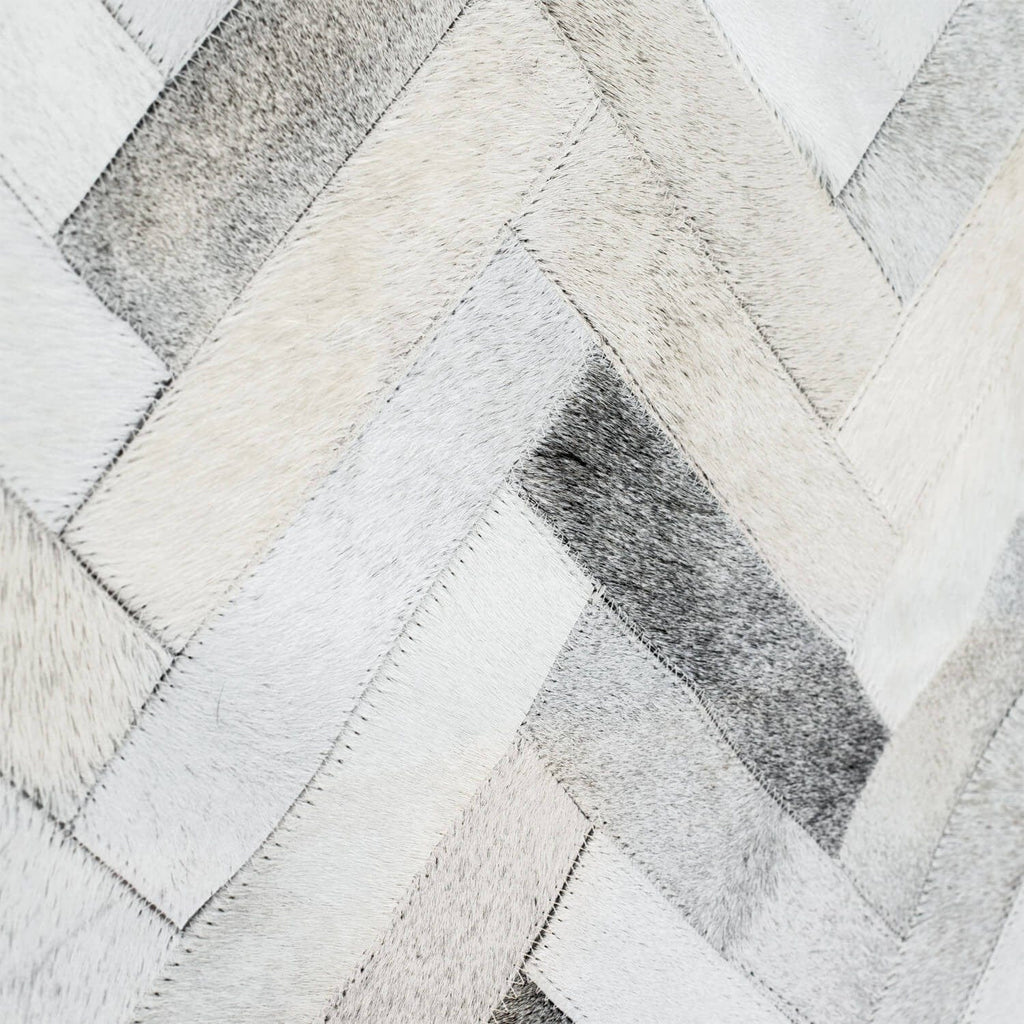 Grey Cowhide Rug Herringbone Pattern 8 X 10 Rugs The Citizenry