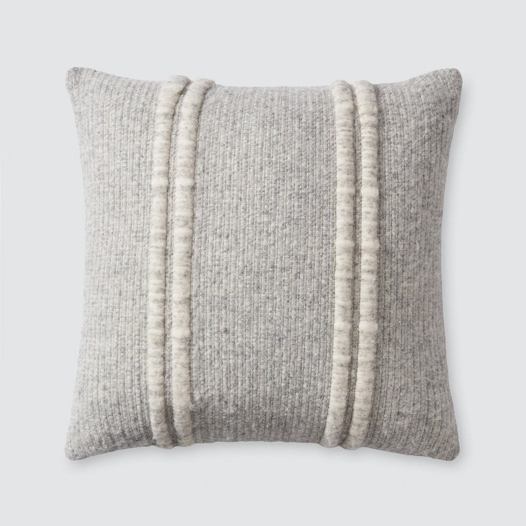 Grey Accent Pillow with Textured Stripes | Modern Artisanal Pillows