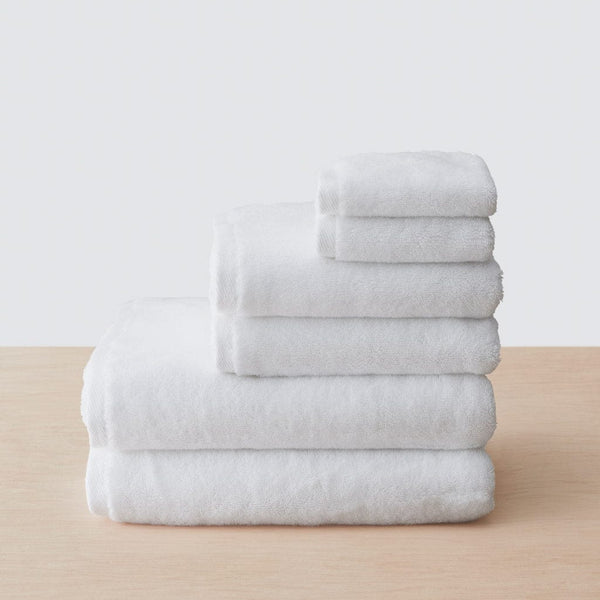 Boll & Branch Plush Set Of 2 Organic Cotton Hand Towels In Pale Pewter