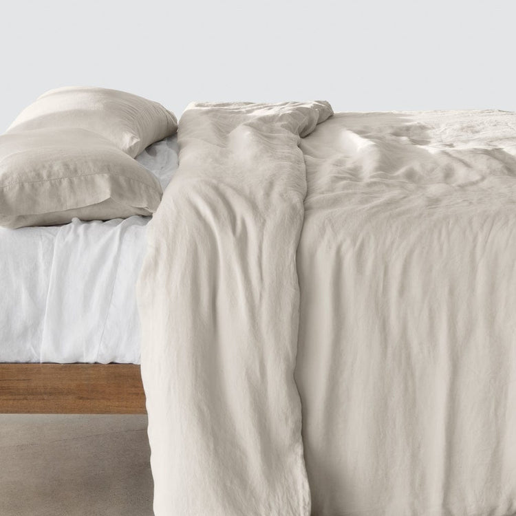 Stonewashed Linen Duvet Cover - Solid Sand