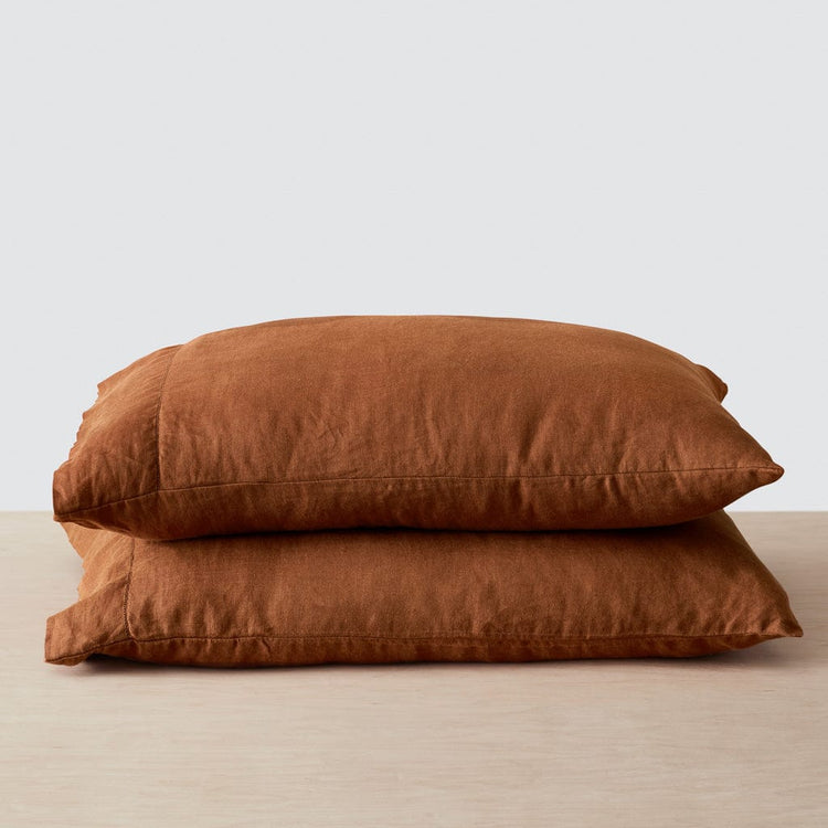 Stonewashed Linen Pillowcases - Sienna