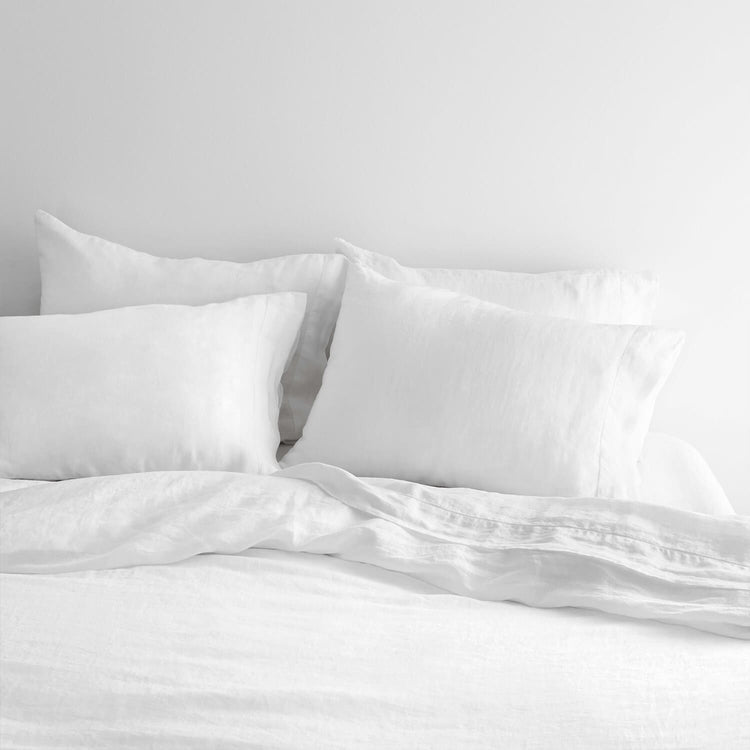 Stonewashed Linen Bed Bundle - White