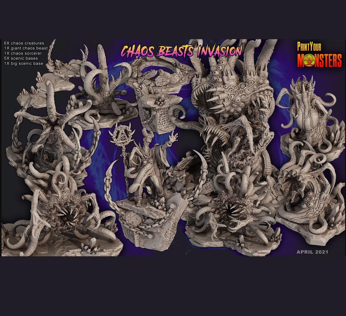 3D Printed Print Your Monsters Chaos Beast Creature Pack Full Set 28mm - 32mm D&D Wargaming
