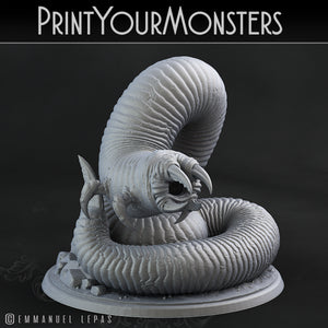 3D Printed Print Your Monsters Tomb Grub Worms Subterranean Terrors 28mm - 32mm D&D Wargaming
