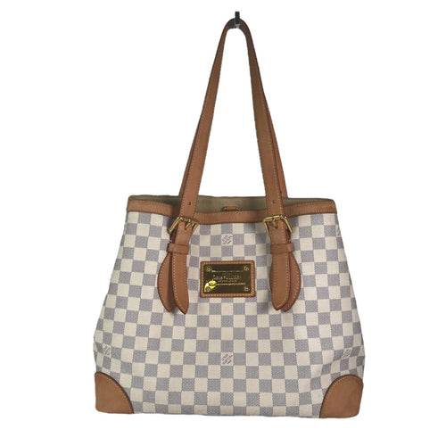 Louis Vuitton Hampstead PM Damier Azur Canvas Tote Bag White