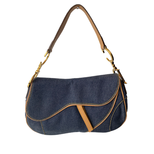 Dior 2000s vintage denim embroidered saddle bag – Vivianna Boutique
