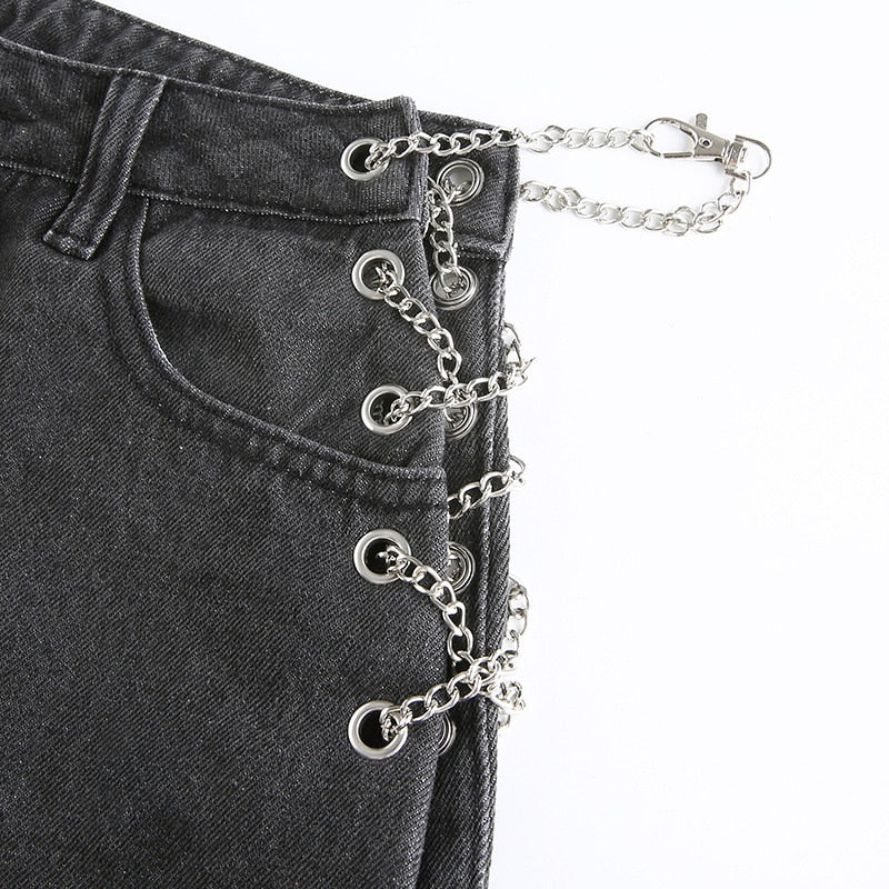 Cross Chain High Waisted Jeans – lune