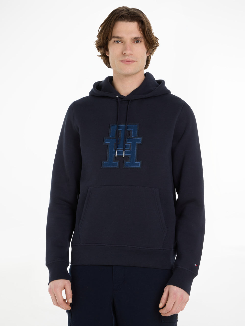 Tommy Hilfiger Global Stripe Monotype Logo Hoody - Beige - Galvin for Men | Sweatshirts