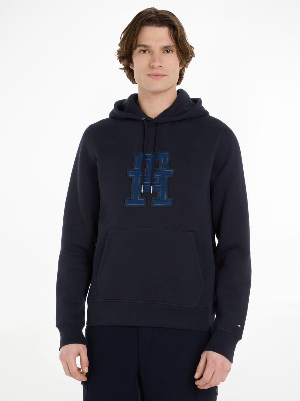 Tommy Hilfiger Global Stripe Monotype Logo Hoody - Beige - Galvin for Men