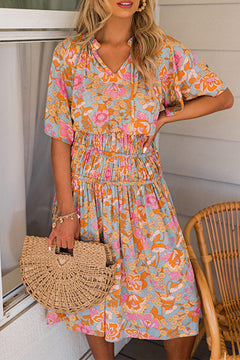 {Pre Order} Boho Wide Sleeve Smocked Dress