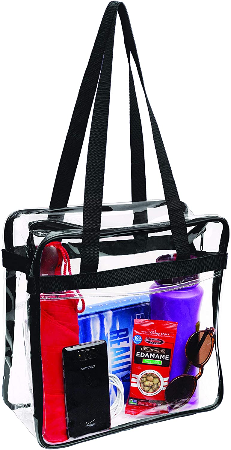 Clear Bag NFL & Pga Stadium Approved The Clear Tote Bag with Zipper Closure