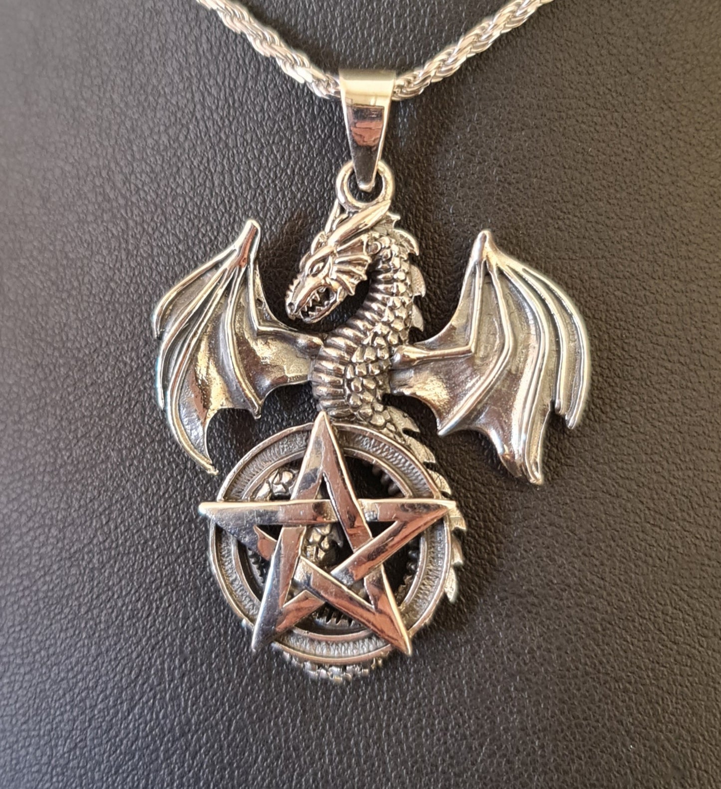 Sterling Silver Dragon & Pentacle