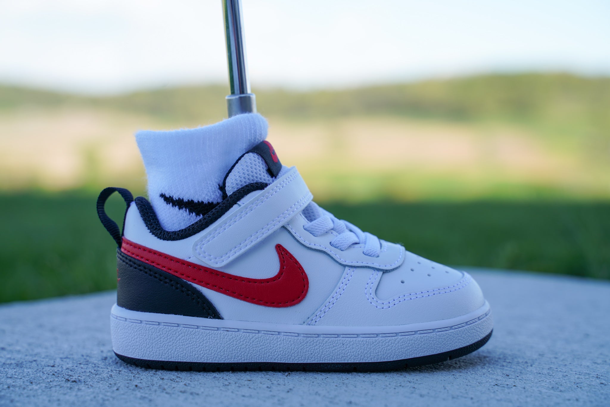 Nike Court Borough Low 2 University Red Standing Sneaker Putter Cove Sneakerputt