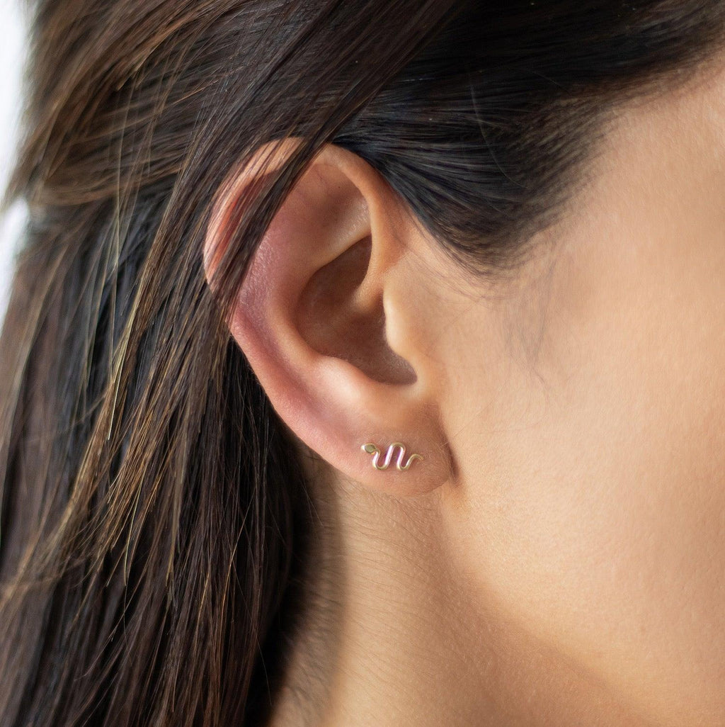 snake stud earrings