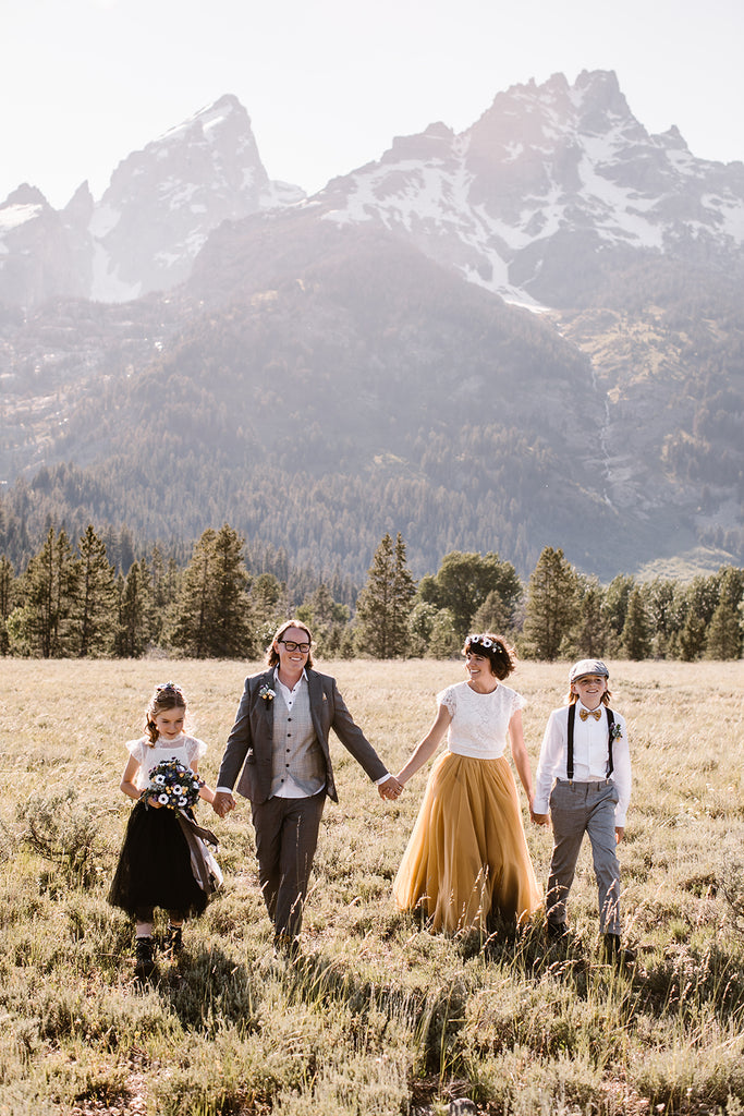 grand teton elopement wedding rings