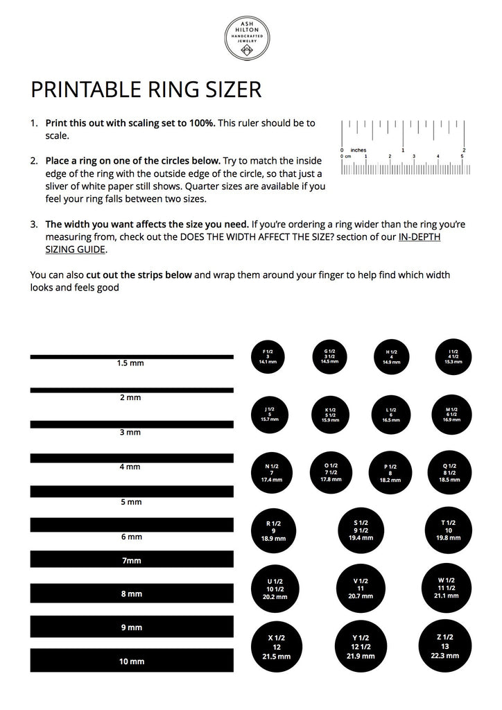 HOW TO MEASURE YOUR RING – Ash Hilton Jewellery