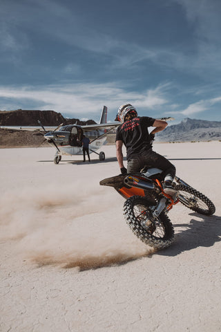 motorcycle and plane