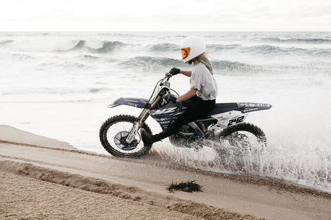 riding on beach