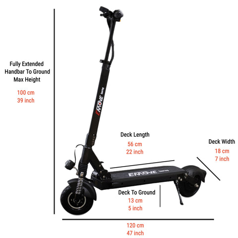 EMOVE Touring - Dimensions (unfolded)