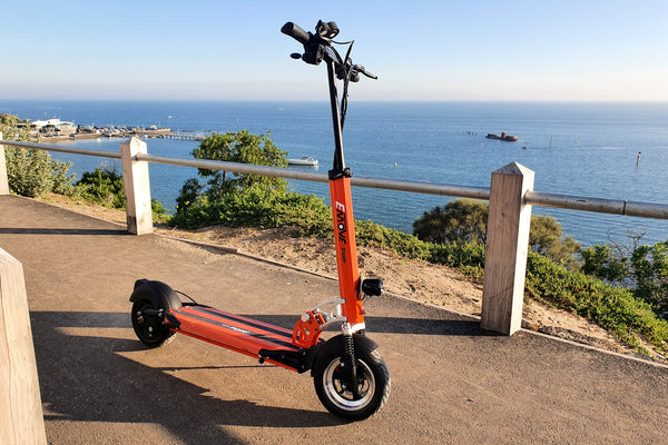 EMOVE Cruiser at Black Rock, Melbourne. (c) EcoMotion Electric Scooters