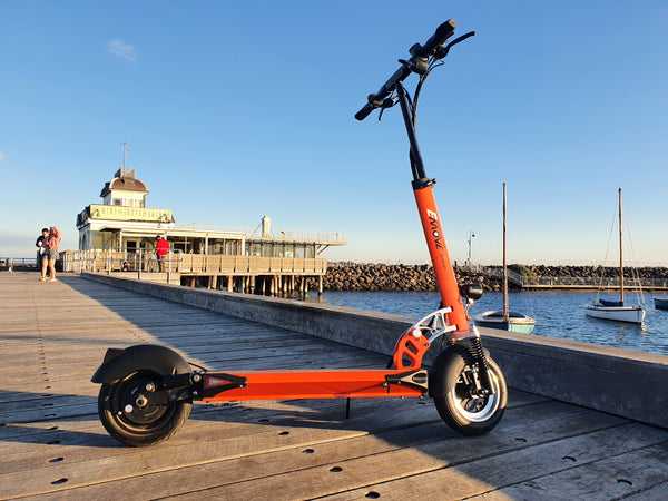 EMOVE Cruiser St Kilda Pier. (c) EcoMotion Electric Scooters