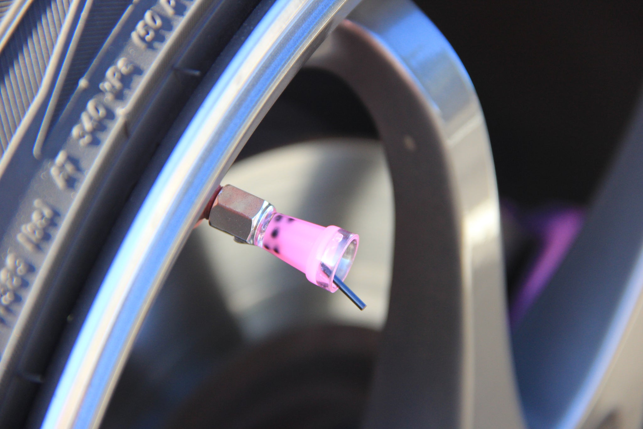 hot pink valve stem caps