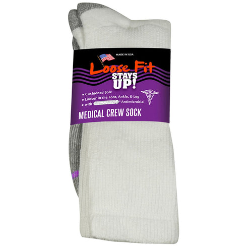 Socks Loose Fit Over the Calf White - 2BigFeet