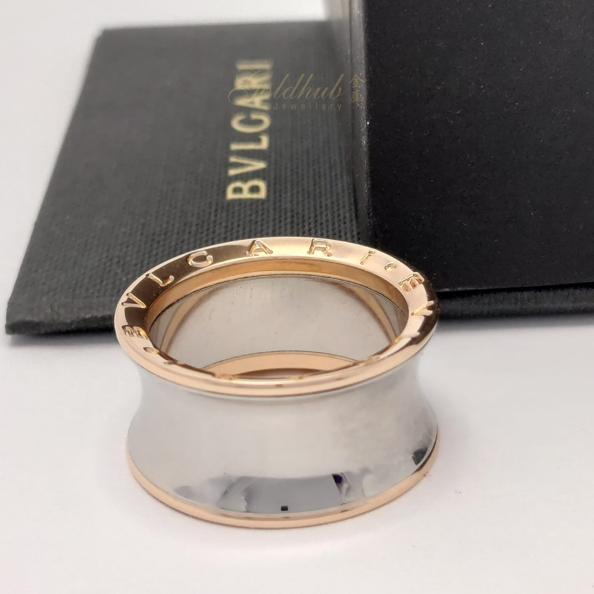 18k Pre-loved Bvlgari  Anish Kapoor Ring in Rose Gold and Steel –  Gold Hub Jewellery (Singapore)