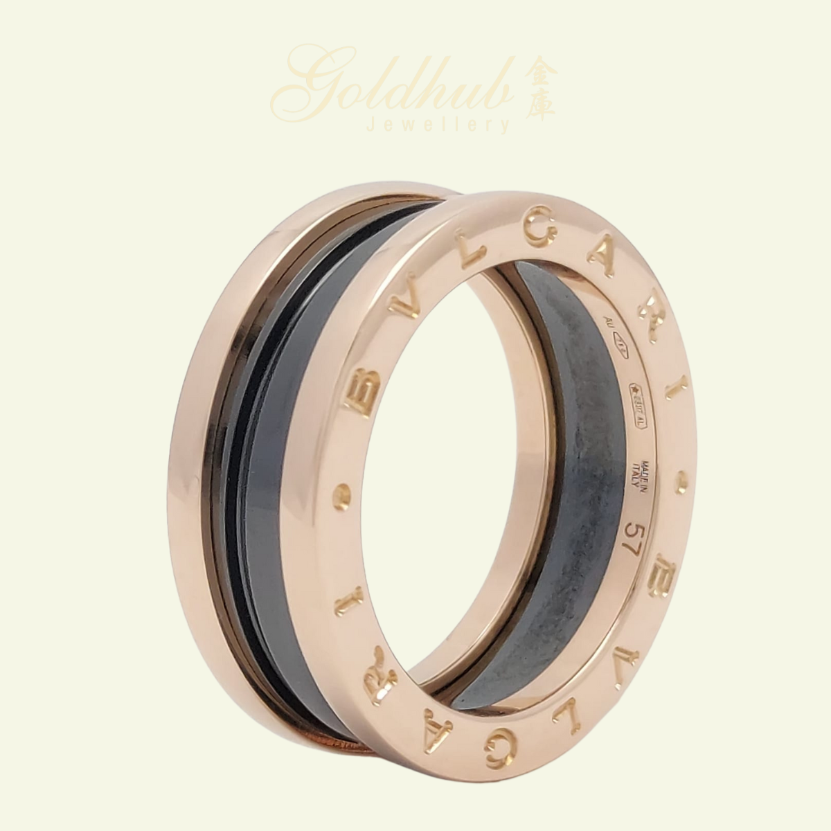 18k Pre-loved Bvlgari  Black Ceramic Two Band Ring in Rose Gold –  Gold Hub Jewellery (Singapore)