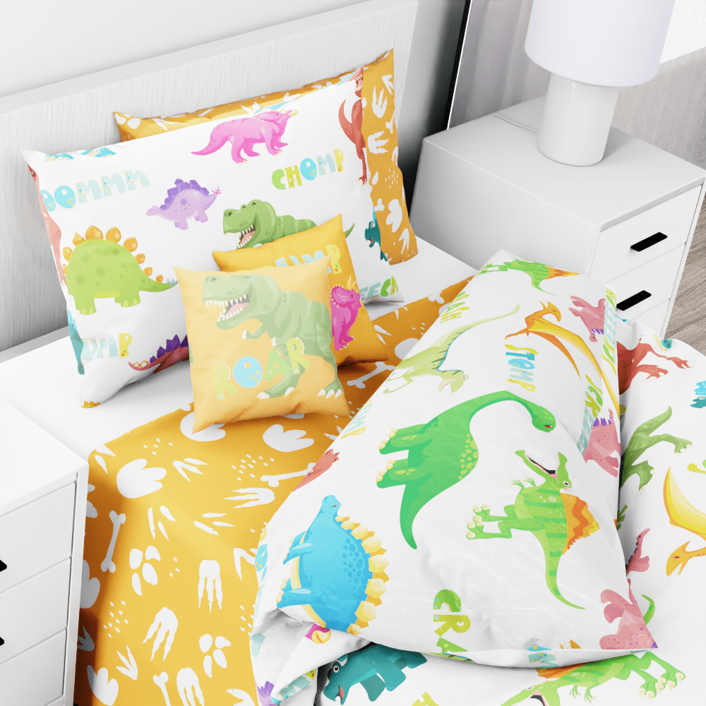 dinosaur print bed sheet