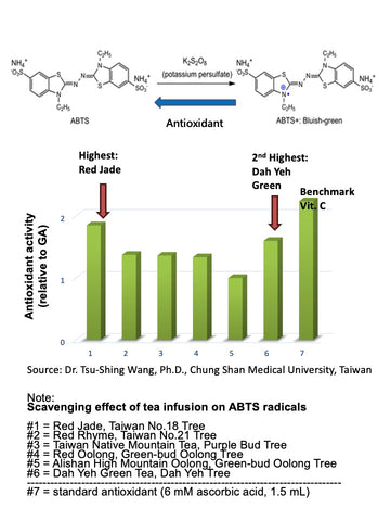 Formosan Farms Antioxidant Test across tea trees