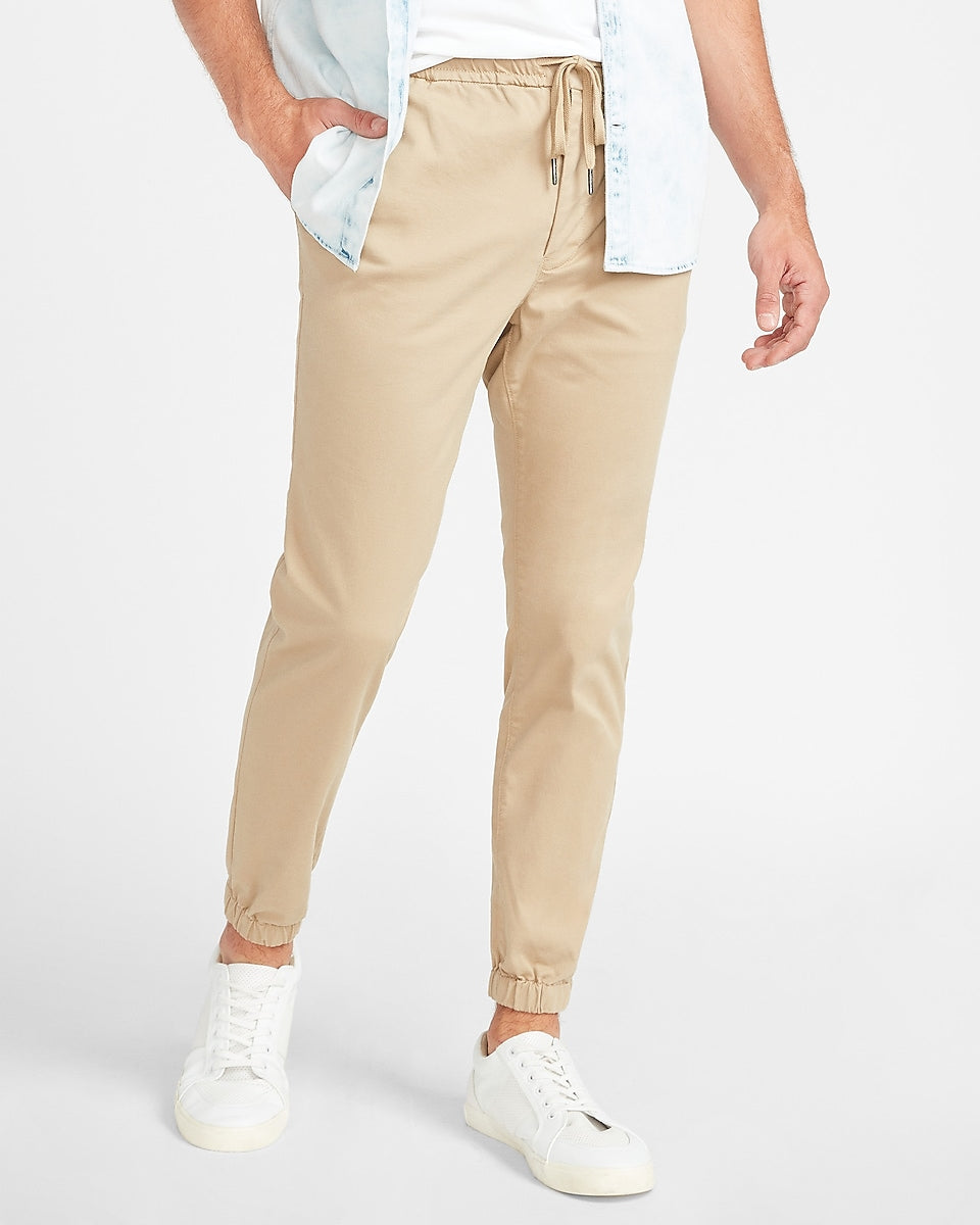 Express Men, Temp Control Hyper Stretch Woven Joggers in Vintage Chino