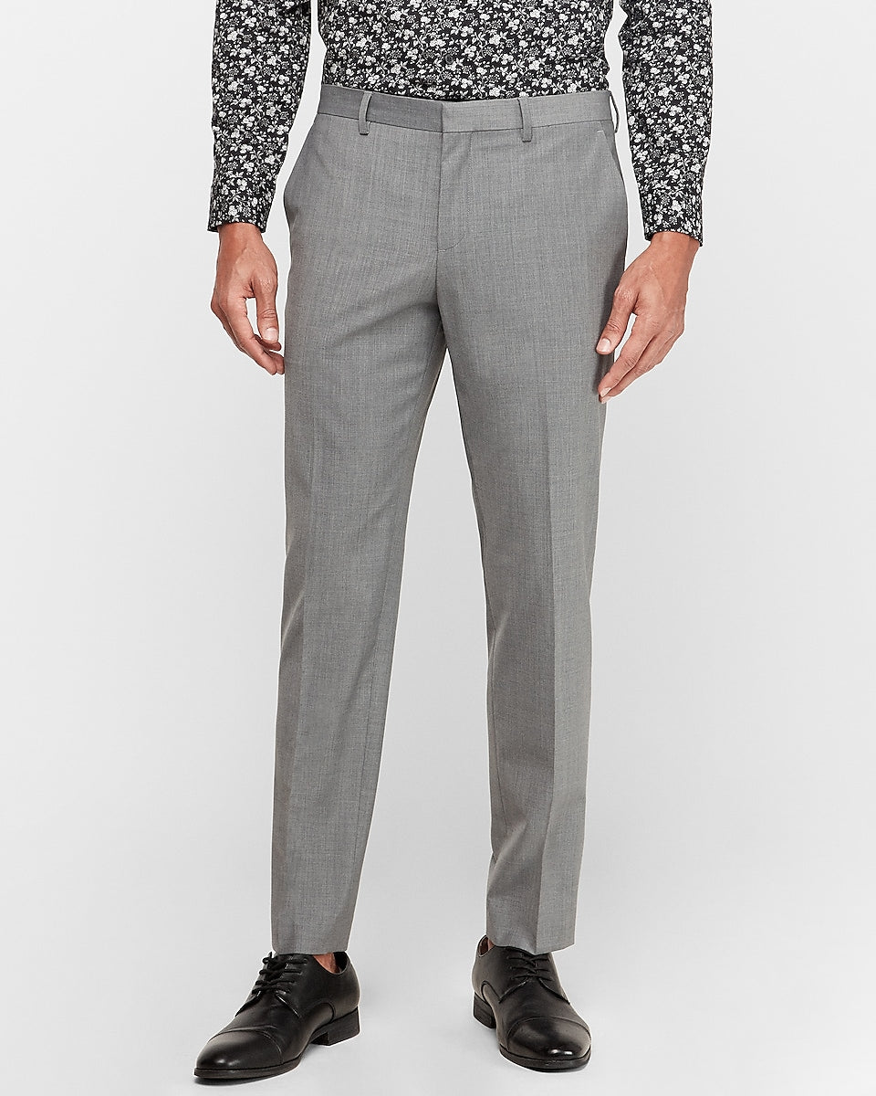 Express Men | Slim Gray Wool-Blend Performance Stretch Suit Pant in ...