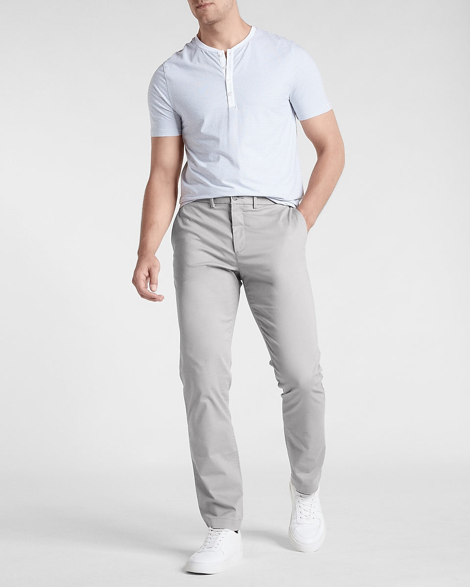 Express Men, Straight Fit Temp Control Hyper Stretch Chino in Gray