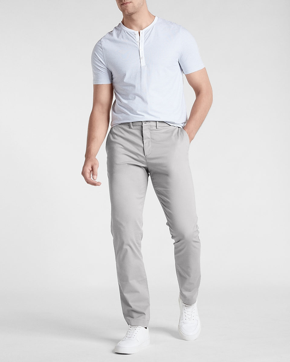 Express Men | Straight Fit Temp Control Hyper Stretch Chino in Gray ...