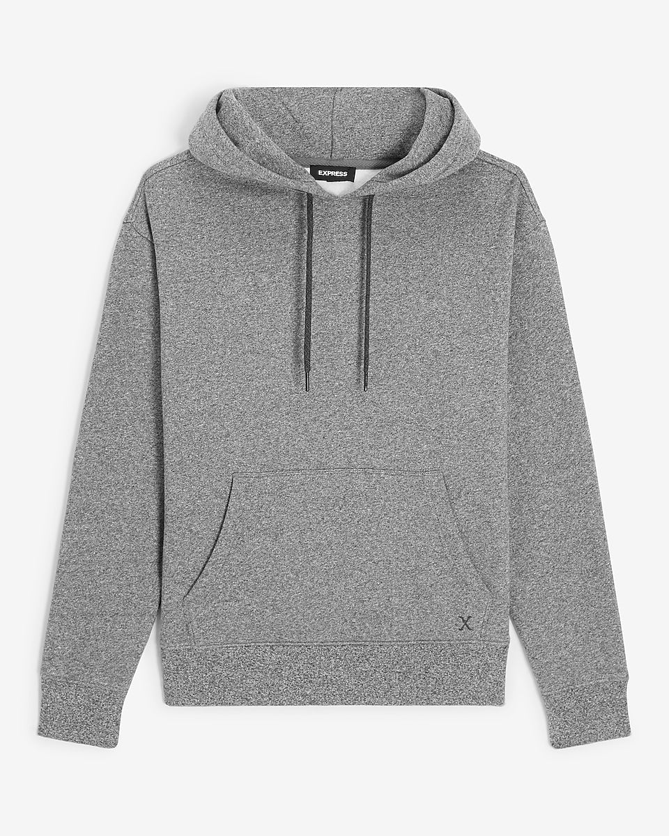 Express Men | Solid Fleece Hoodie in Heather Gray | Express Style Trial