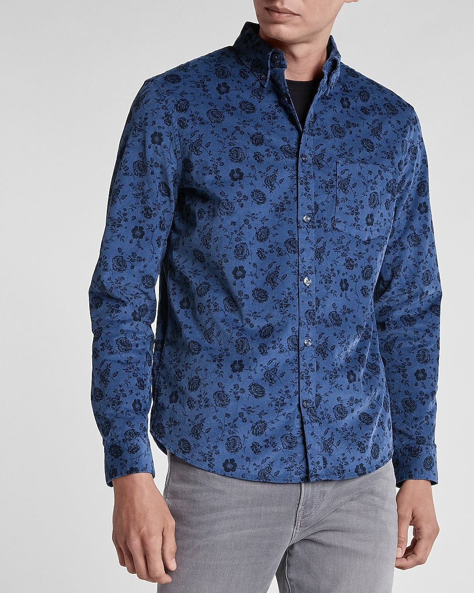 Regular Fit Paisley Corduroy Shirt