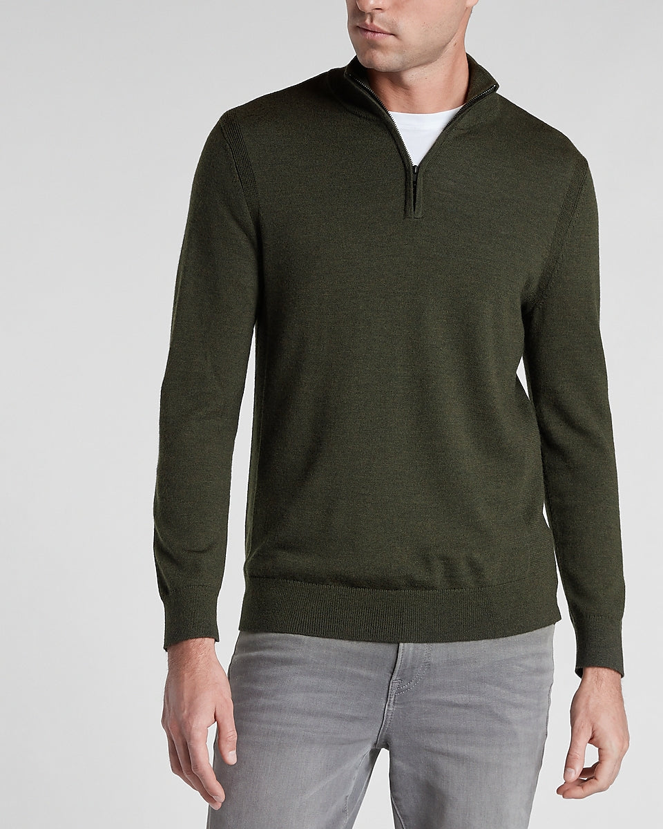 Men's Long Sleeve Merino Wool Pullover with zippered pockets