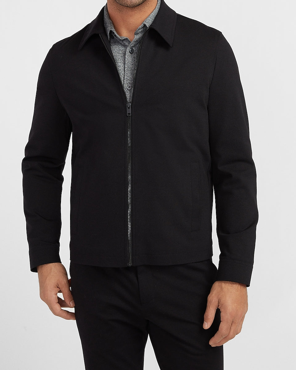 Express Men Solid Black Luxe Comfort Knit Jacket In Black Express Style Trial 