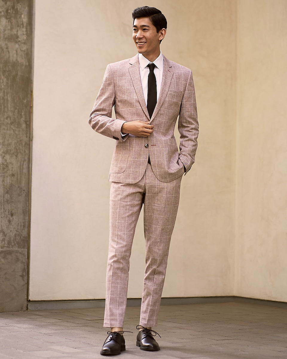 Egara Suit Separates Skinny Fit Dress Pants, Gray Plaid - Men's Sale |  Men's Wearhouse